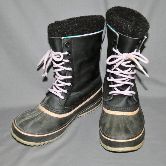 Sorel 1964 Premium Cuff Black Waterproof Lined Lace Up Snow Boots - Picture 1 of 11